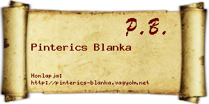 Pinterics Blanka névjegykártya